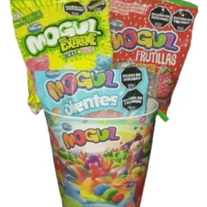 Combo Dulce Mogul: 3 Paq De Gomitas 500g + Balde De Regalo